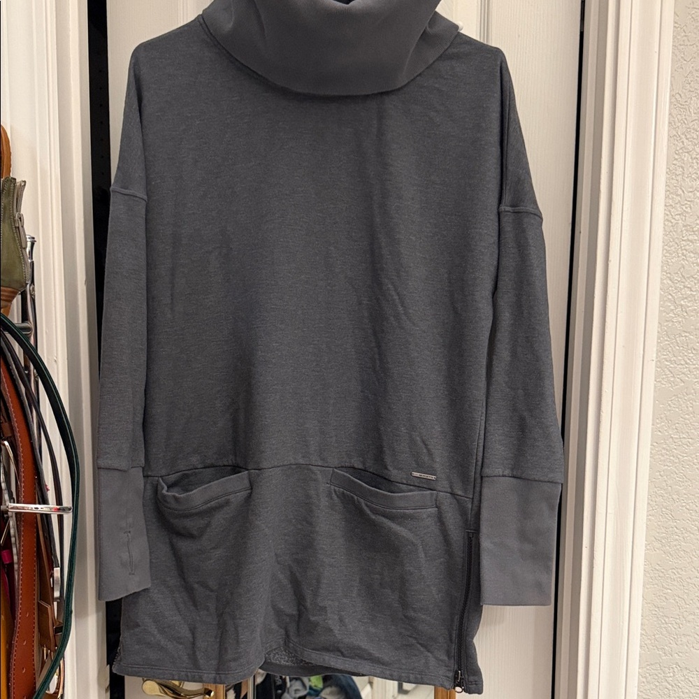High collar sweatshirt dress @&